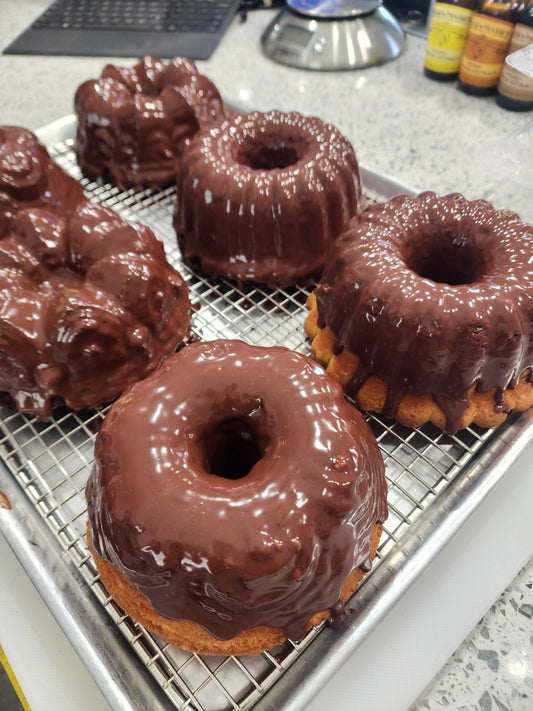 Chocolate, Chocolate Ganache Pound Cake 4"